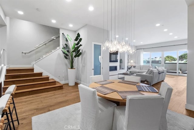 dining area featuring light hardwood / wood-style flooring