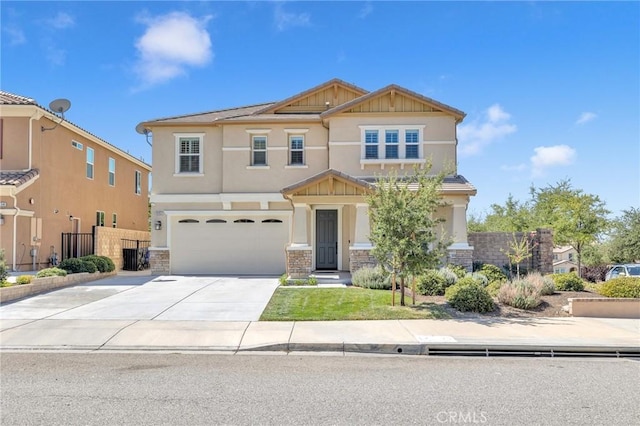 craftsman-style home with a garage