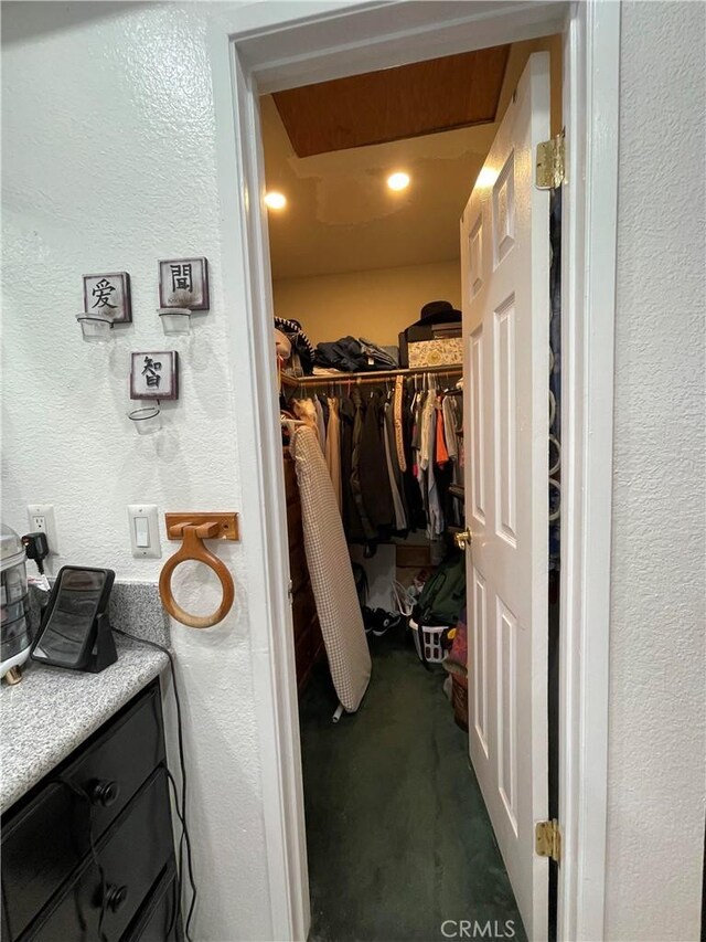 view of walk in closet