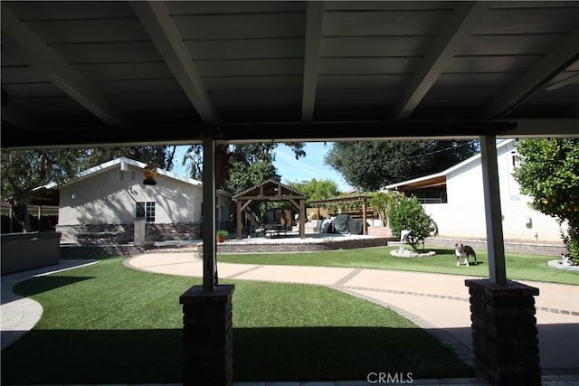 view of yard with a gazebo