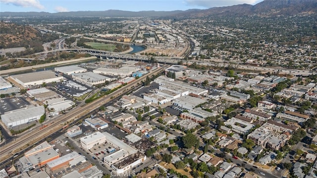 drone / aerial view with a mountain view