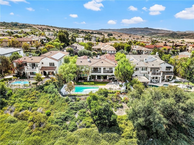 aerial view featuring a mountain view