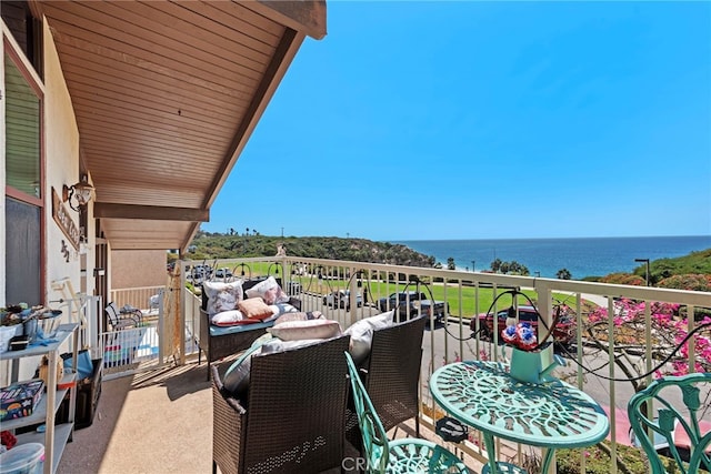 balcony with a water view