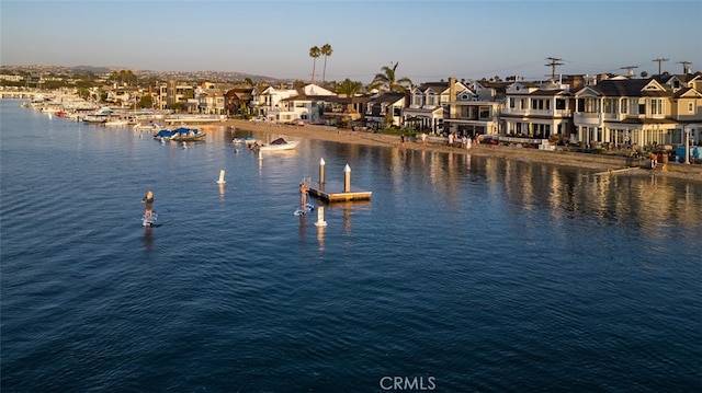 property view of water with a boat dock