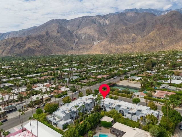 aerial view featuring a mountain view