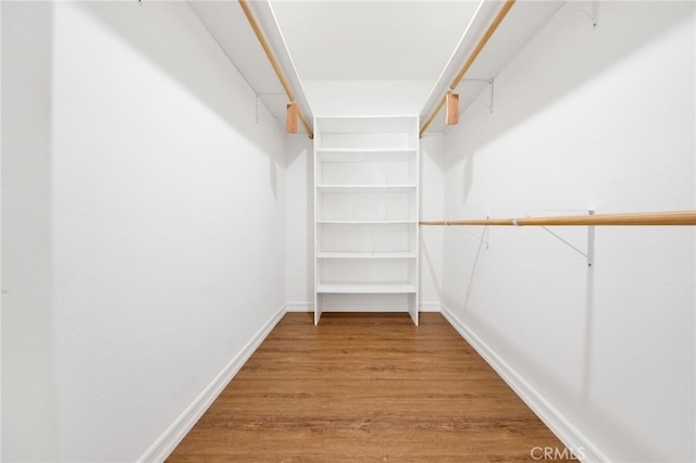 spacious closet with hardwood / wood-style flooring