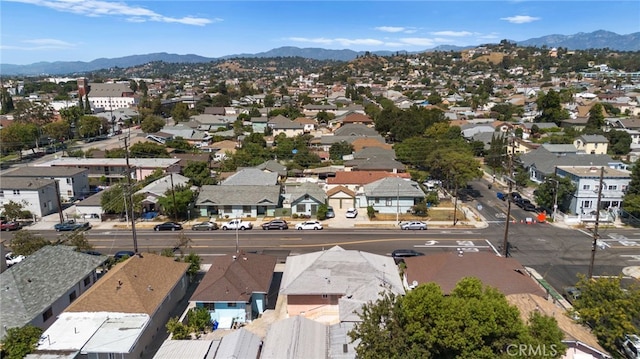 aerial view with a mountain view