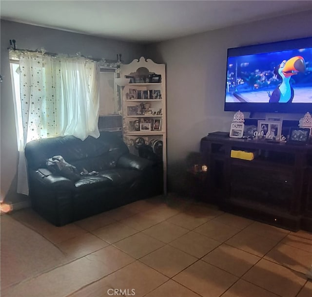 view of tiled living room