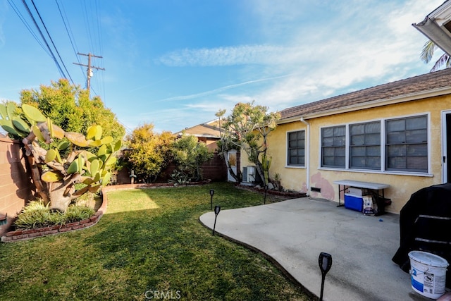 view of yard with a patio area