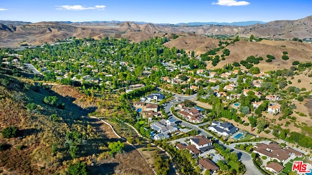 bird's eye view with a mountain view