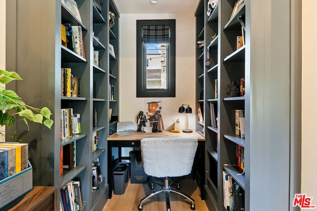 office space featuring wood-type flooring