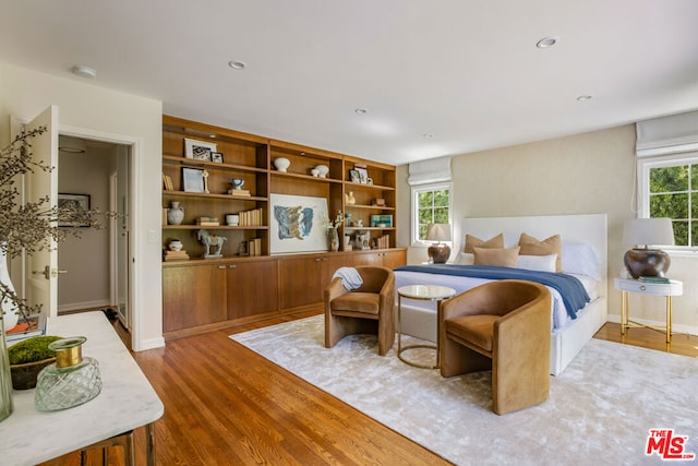 bedroom featuring light hardwood / wood-style flooring