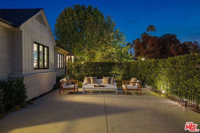 view of patio with an outdoor living space