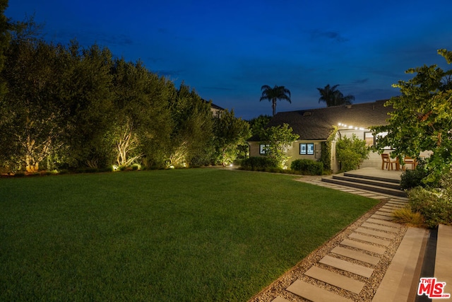 view of yard with a patio area