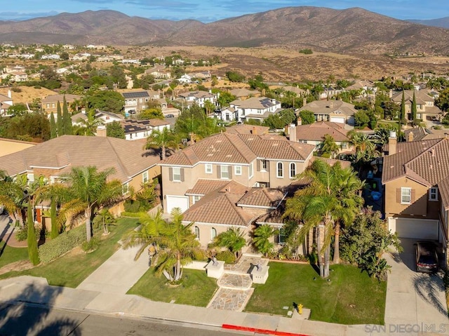 bird's eye view featuring a mountain view