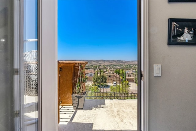 doorway with a mountain view