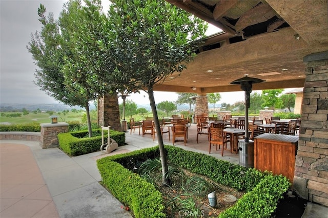 view of community featuring a patio area