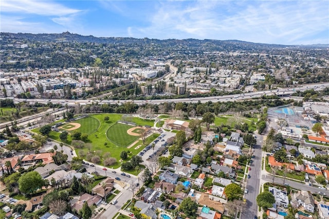 aerial view featuring a mountain view