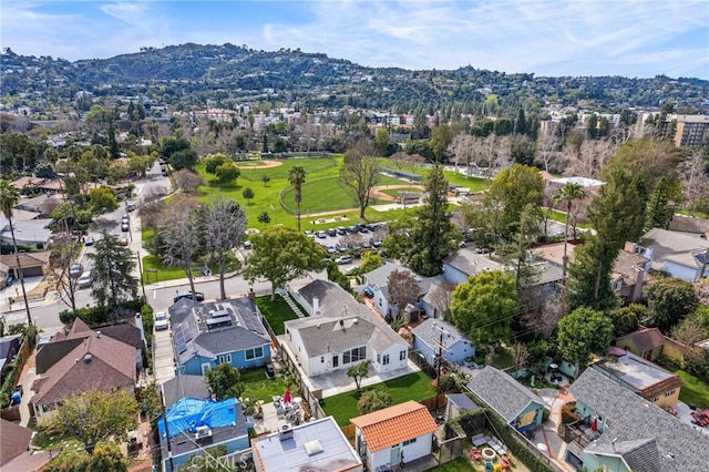 bird's eye view featuring a mountain view