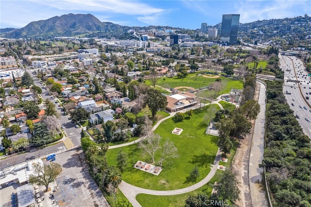 aerial view featuring a mountain view