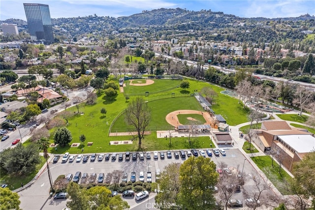 bird's eye view featuring a mountain view