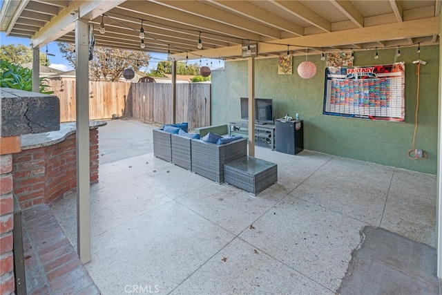 view of patio / terrace featuring an outdoor hangout area