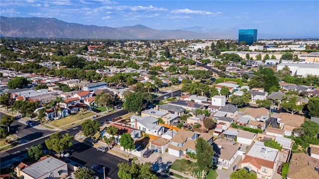 drone / aerial view with a mountain view