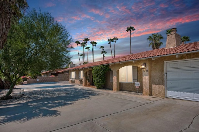 view of front of house with a garage