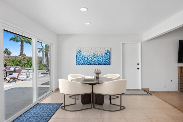 view of tiled dining space