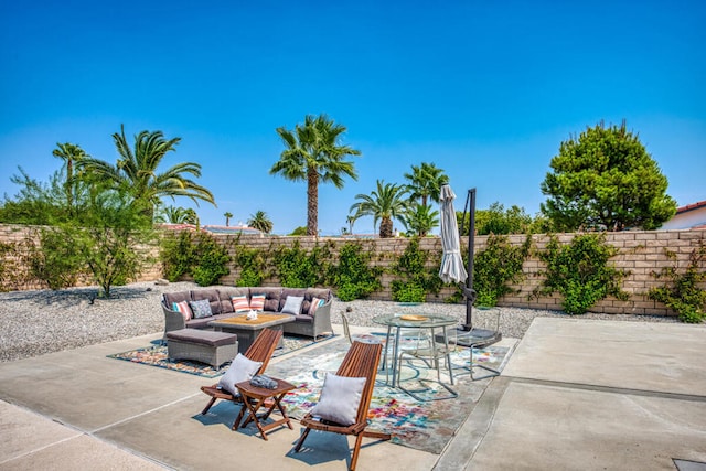 view of patio with outdoor lounge area