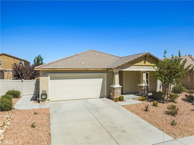 view of front of house with a garage