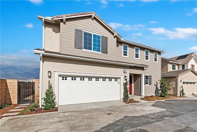 view of front facade featuring a garage