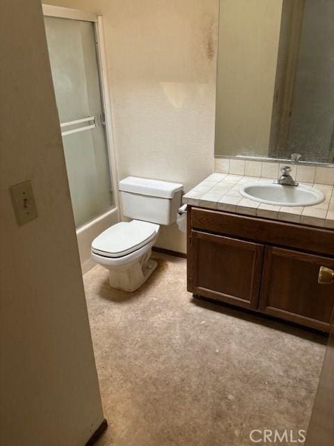 19189 Mountain Mdw N, Hidden Valley Lake, CA 95467 - full bathroom featuring vanity, toilet, and shower / bath combination with glass door