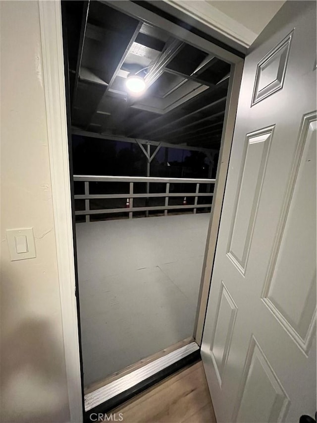 interior space with wood-type flooring