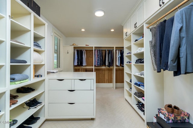 view of walk in closet