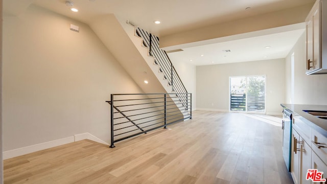 interior space with hardwood / wood-style flooring