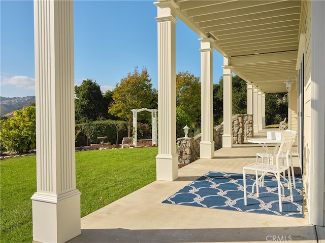 view of patio with covered porch