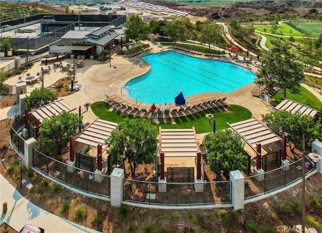 view of pool featuring a patio area