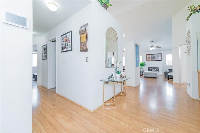 corridor featuring light hardwood / wood-style floors