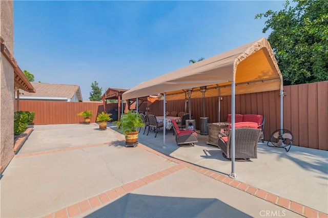 view of patio / terrace featuring an outdoor living space