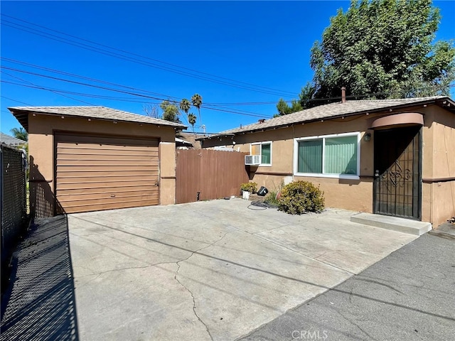 exterior space featuring a garage