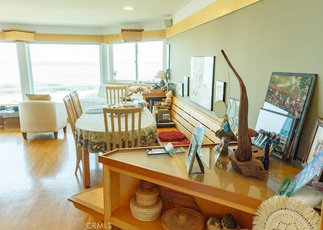 dining space featuring light hardwood / wood-style flooring