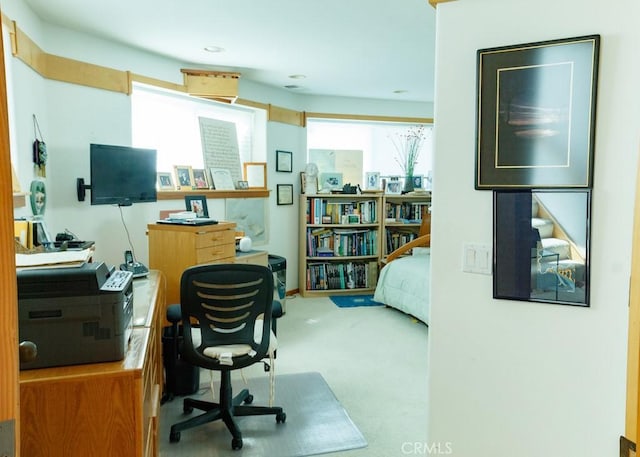 view of carpeted office