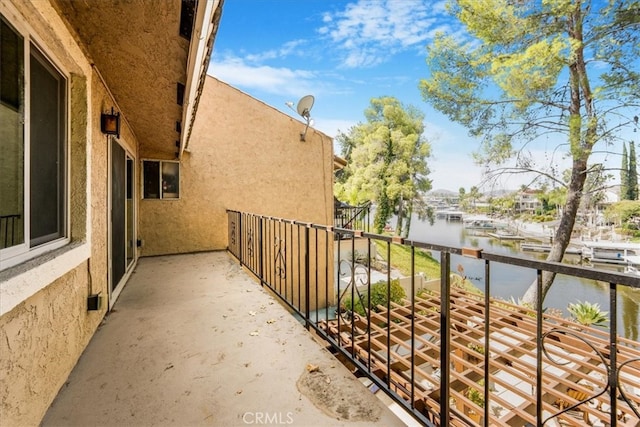 balcony with a water view