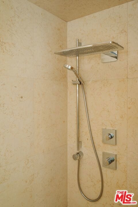 interior details with tiled shower