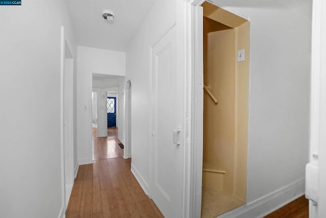 hall featuring wood-type flooring