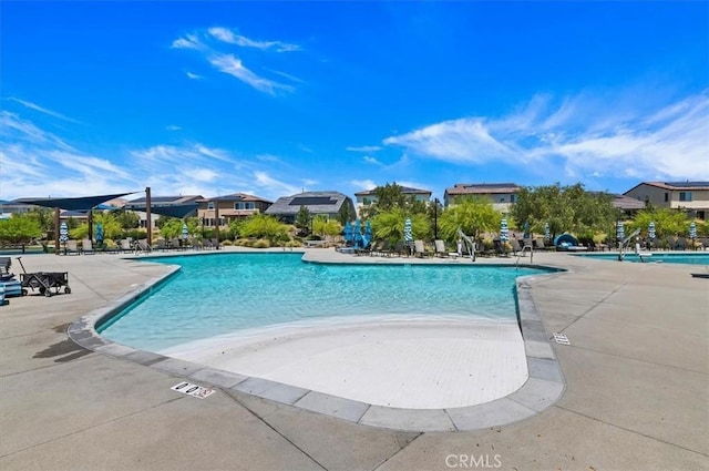 view of pool featuring a patio area