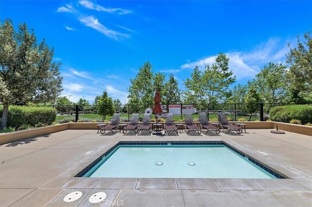 view of pool featuring a patio