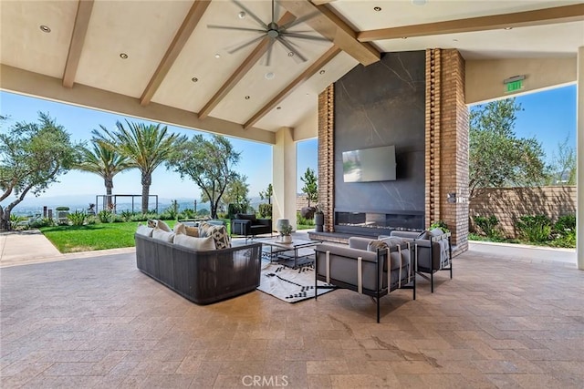 view of patio / terrace featuring an outdoor living space