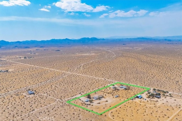 aerial view with a mountain view